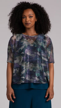 Nu Clip Top, Printed Shimmer Mesh (Sale)