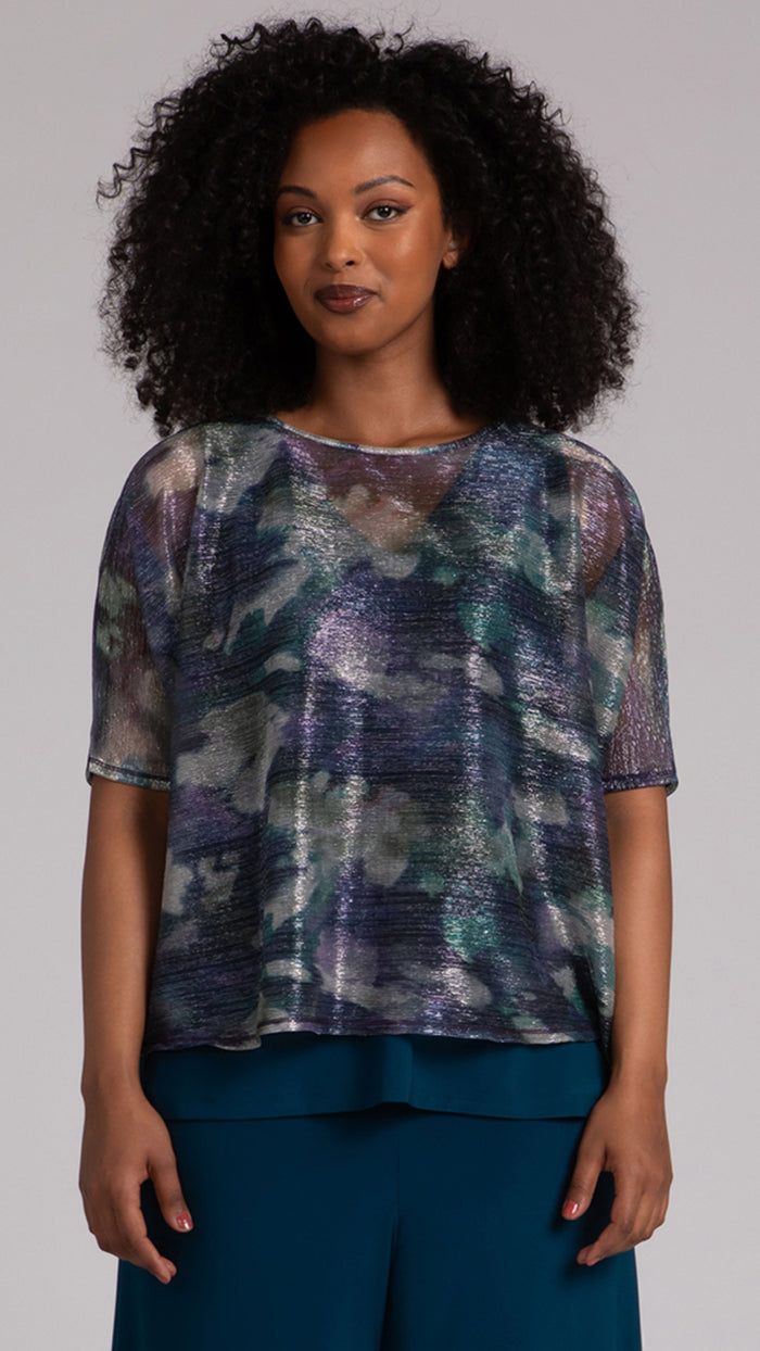 Nu Clip Top, Printed Shimmer Mesh (Sale)