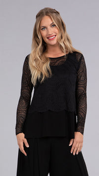 Lace Go To Cropped T, Long Sleeve