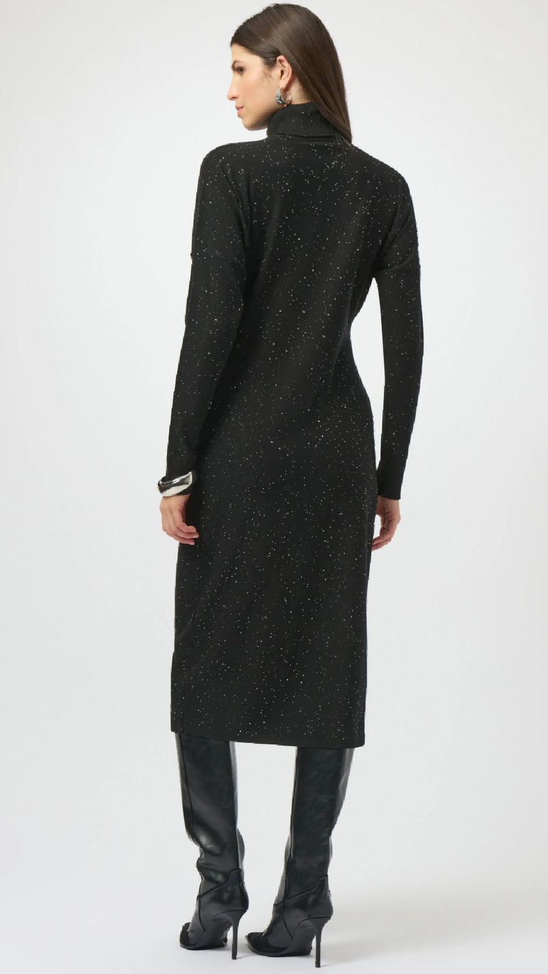 Joseph Ribkoff sequinned Sweater Knit Turtleneck Sheath Dress
