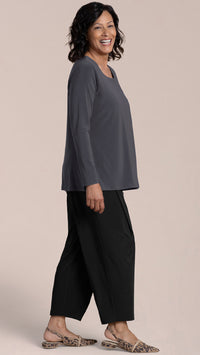 Soft Square Neck Top, 3/4 Sleeve