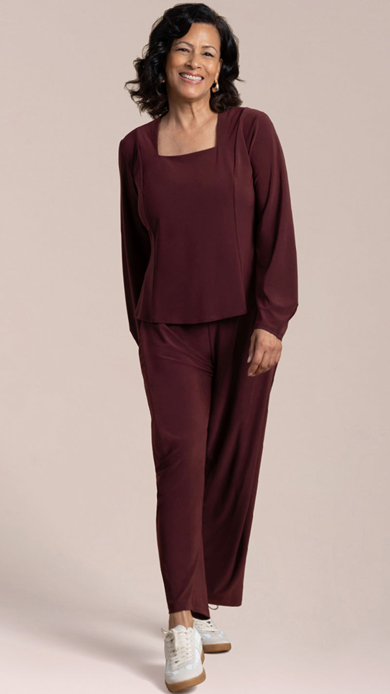 Fit N Flare Lantern Top, Long Sleeves