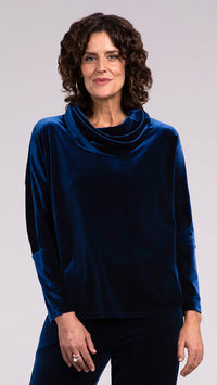 Velvet Nu Cinch Cowl Neck Top, Long Sleeve (Sale)