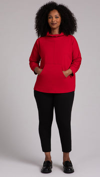 Funnel Neck Pullover W/ Kangaroo PKT, Fleece Back Jersey (Sale)