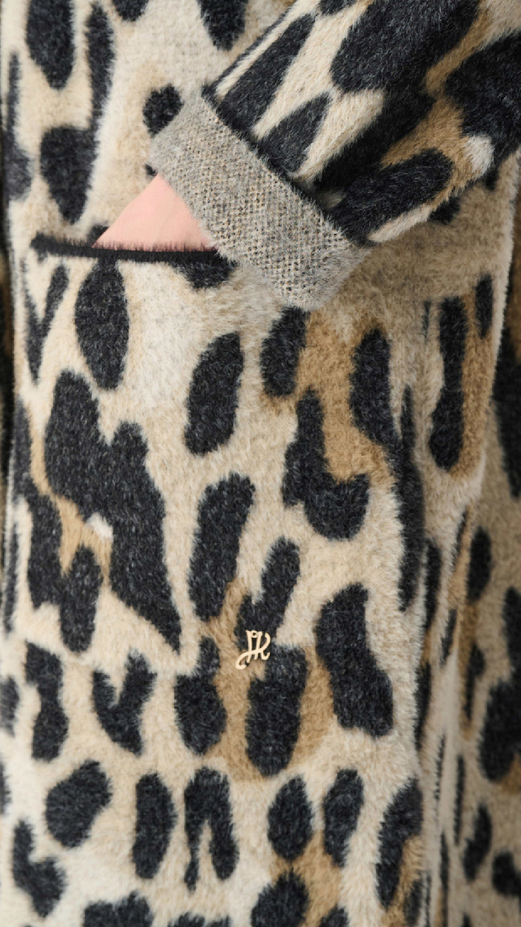 Joseph Ribkoff Feather Yarn Leopard Print Coat