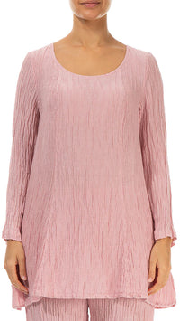 Flared Crinkle Linen, Cotton Tunic and Lantern Pant