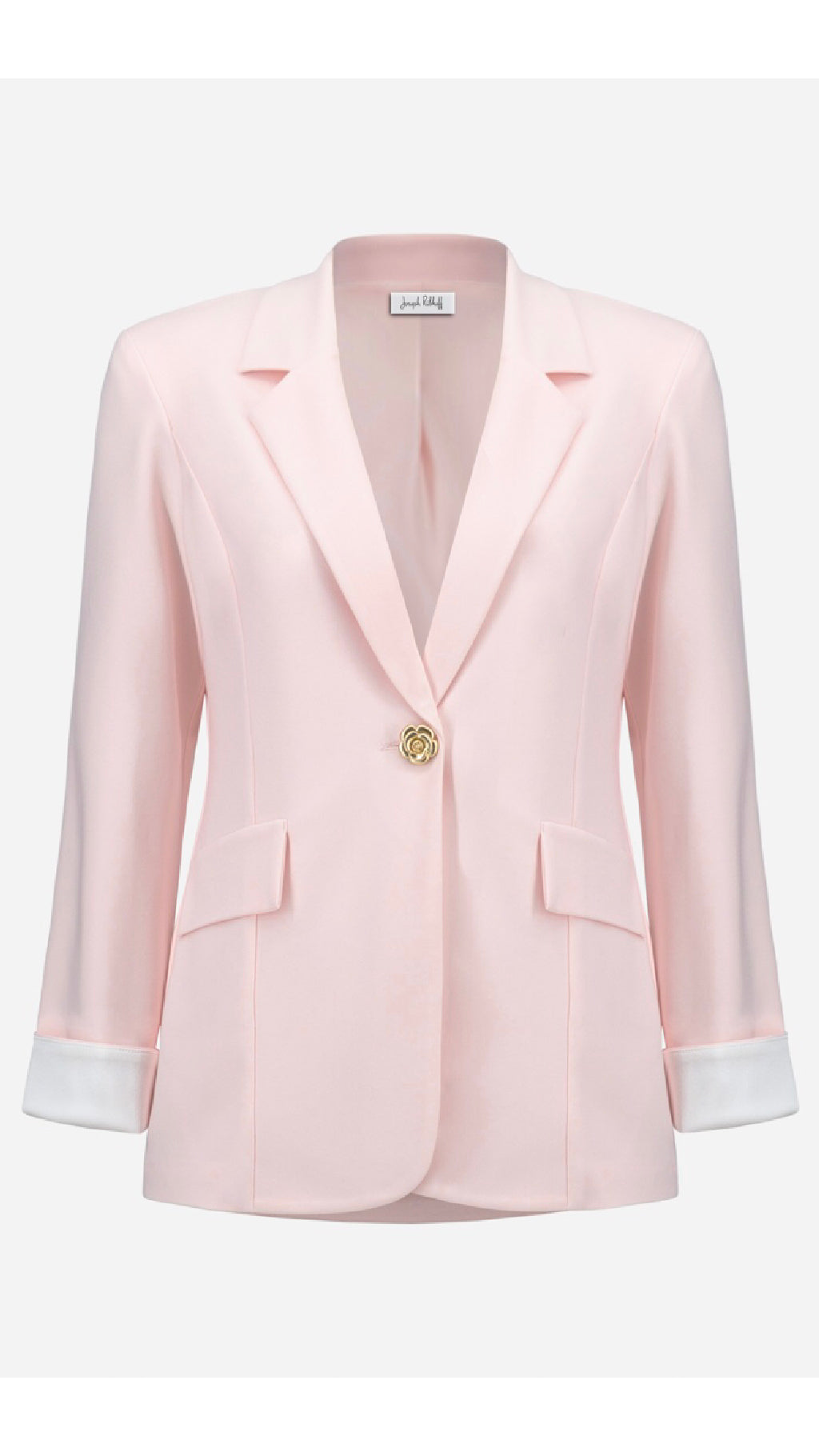 Joseph Ribkoff Silky Knit Fitted Blazer And Cropped Pull-On Pants With Gold Buttons