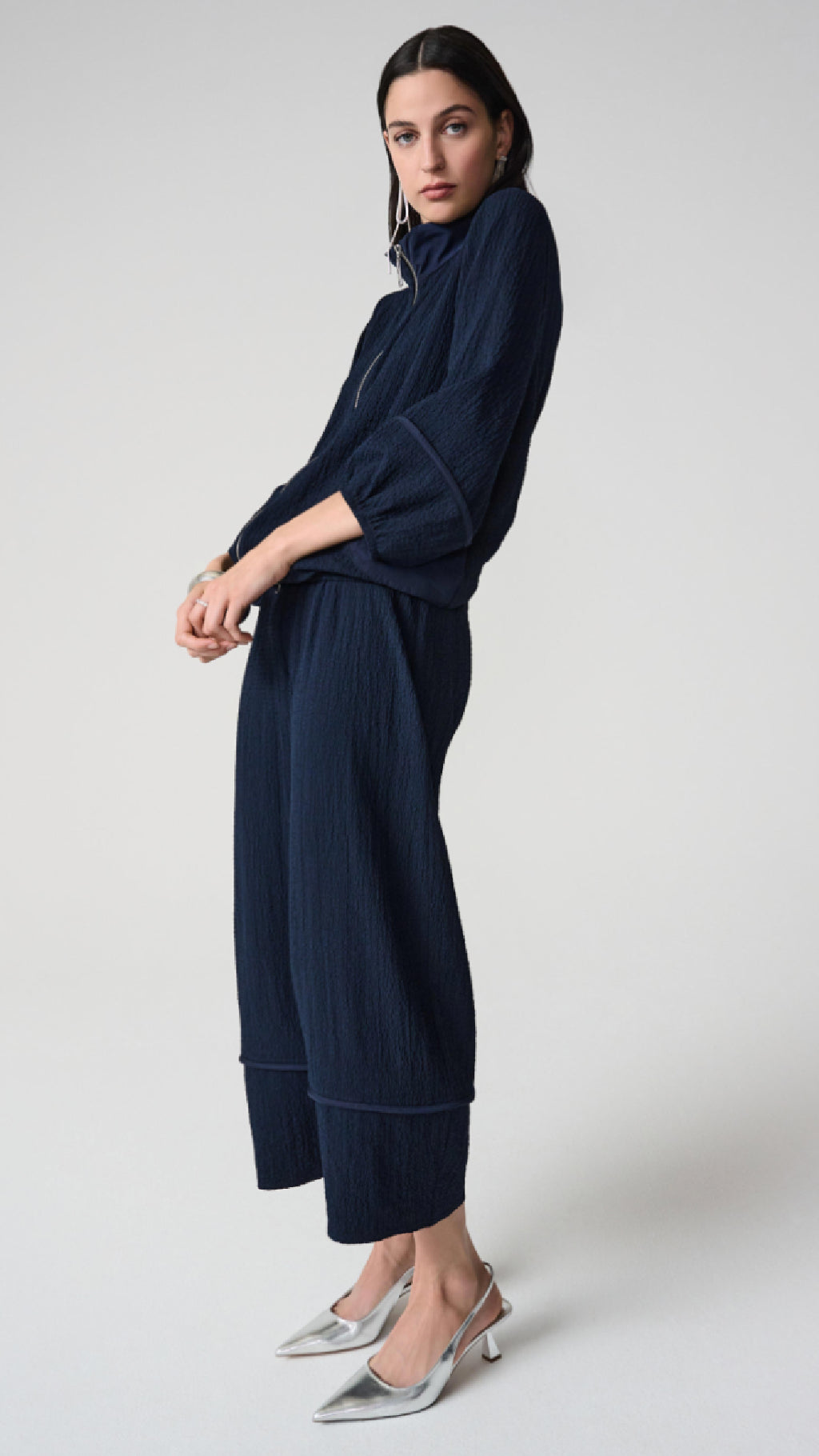 Joseph Ribkoff Seersucker Balloon Pull-On Pants