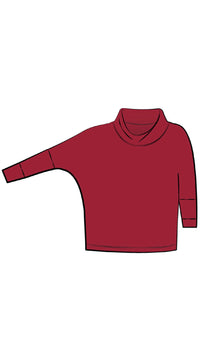 Slouch Sweat Shirt No Ties, 3/4 Sleeve