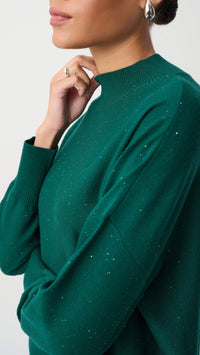 Joseph Ribkoff Sequin Mock-Neck Sweater and Drawstring Culottes