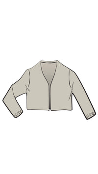 V-Neck Bolero, 3/4 Sleeve