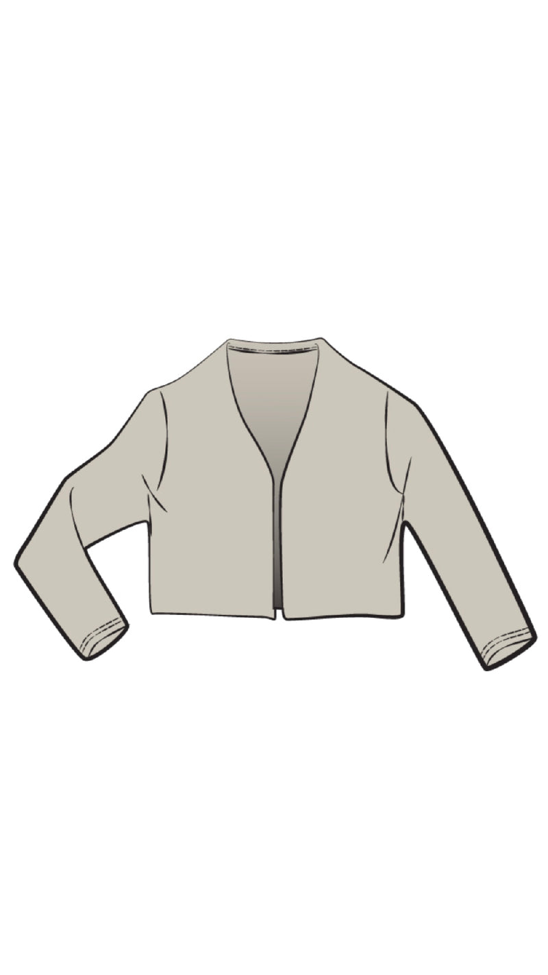 V-Neck Bolero, 3/4 Sleeve