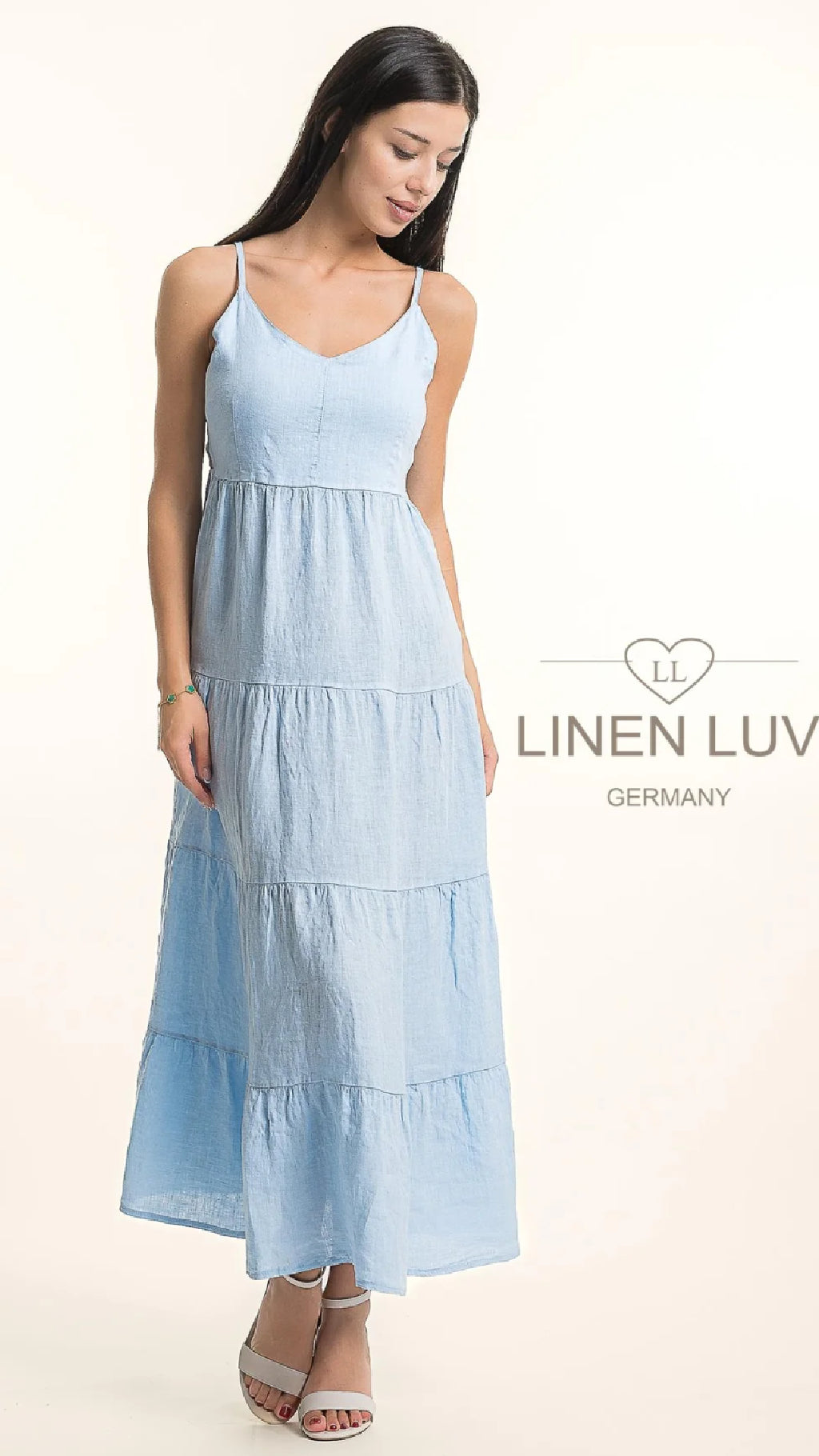 LINEN LUV Tiered Linen Dress
