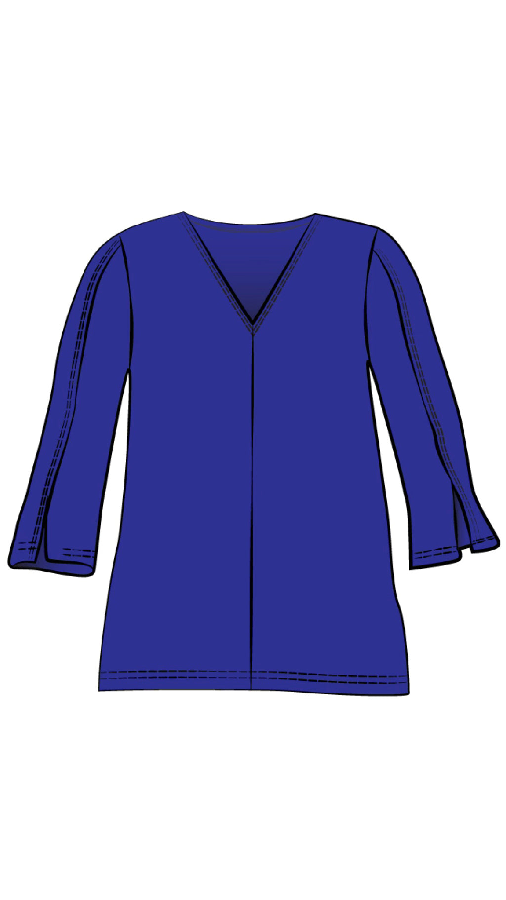 Suitable Split Sleeve Top, 3/4 Sleeve (selected colors on sale)