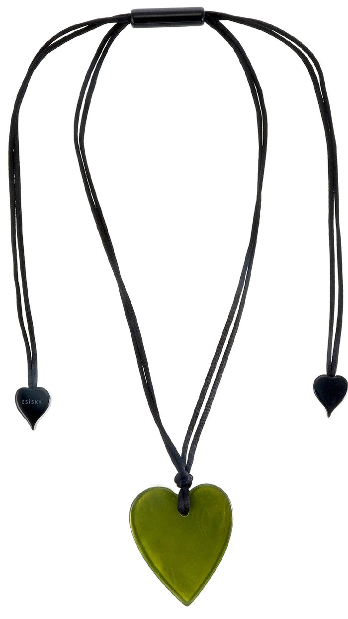 Zsiska Statement Pendant With Adjustable Cord-Heart