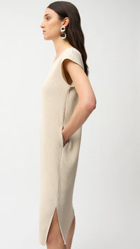 Joseph Ribkoff pleated Scuba Crepe Straight Dress With Pockets