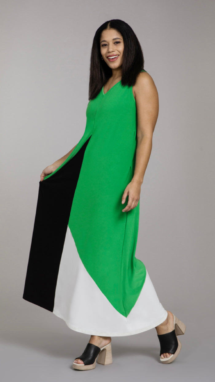 Colour Block Reversible Triangle Sleeveless Dress (Sale)