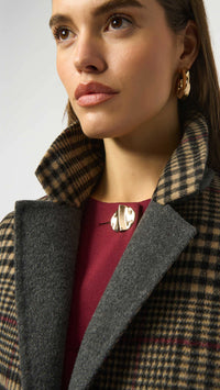 Joseph Ribkoff Wool Plaid Double-Faced Coat