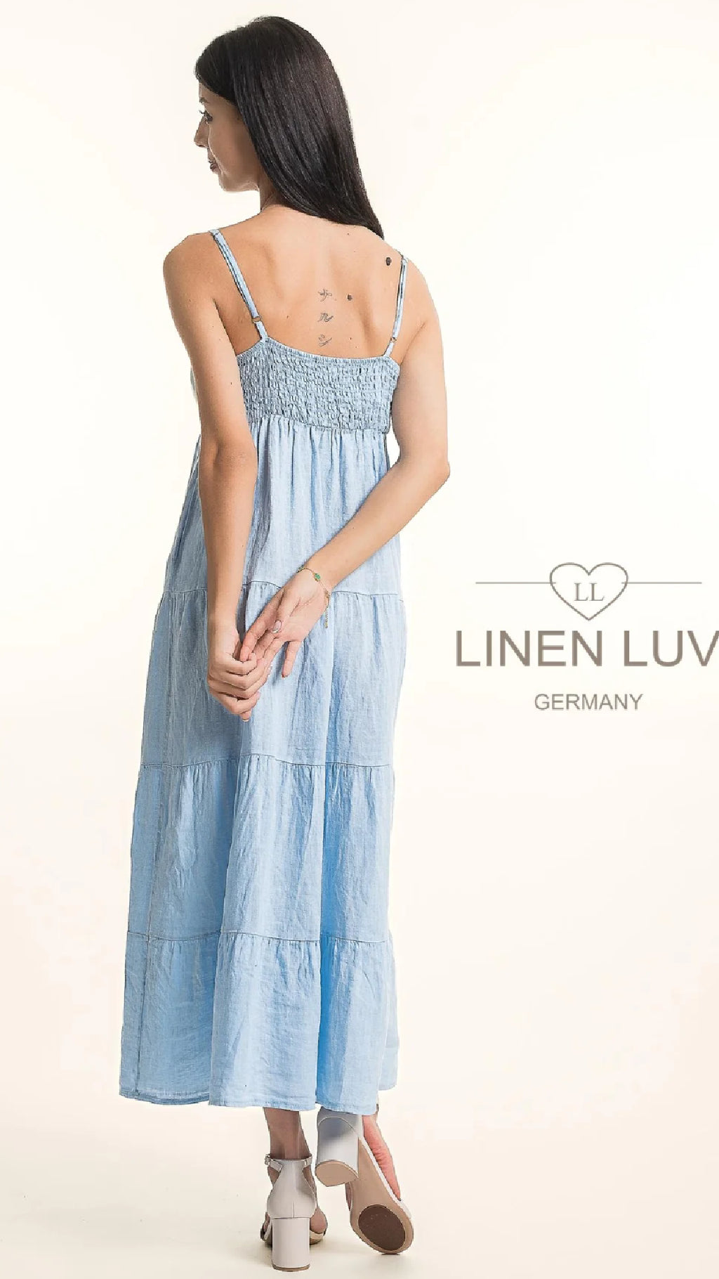 LINEN LUV Tiered Linen Dress