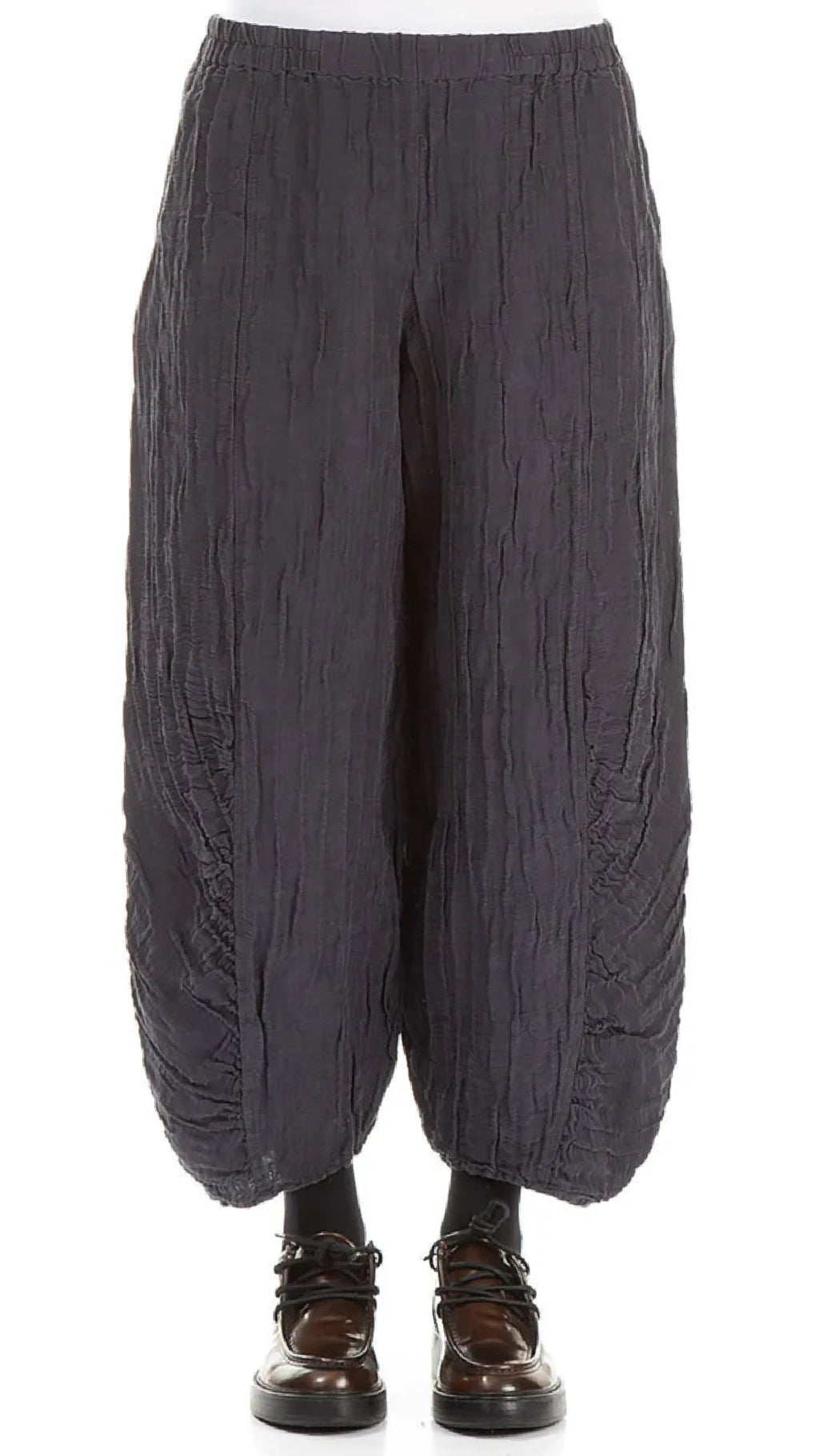 Flared Crinkle Linen, Cotton Tunic and Lantern Pant