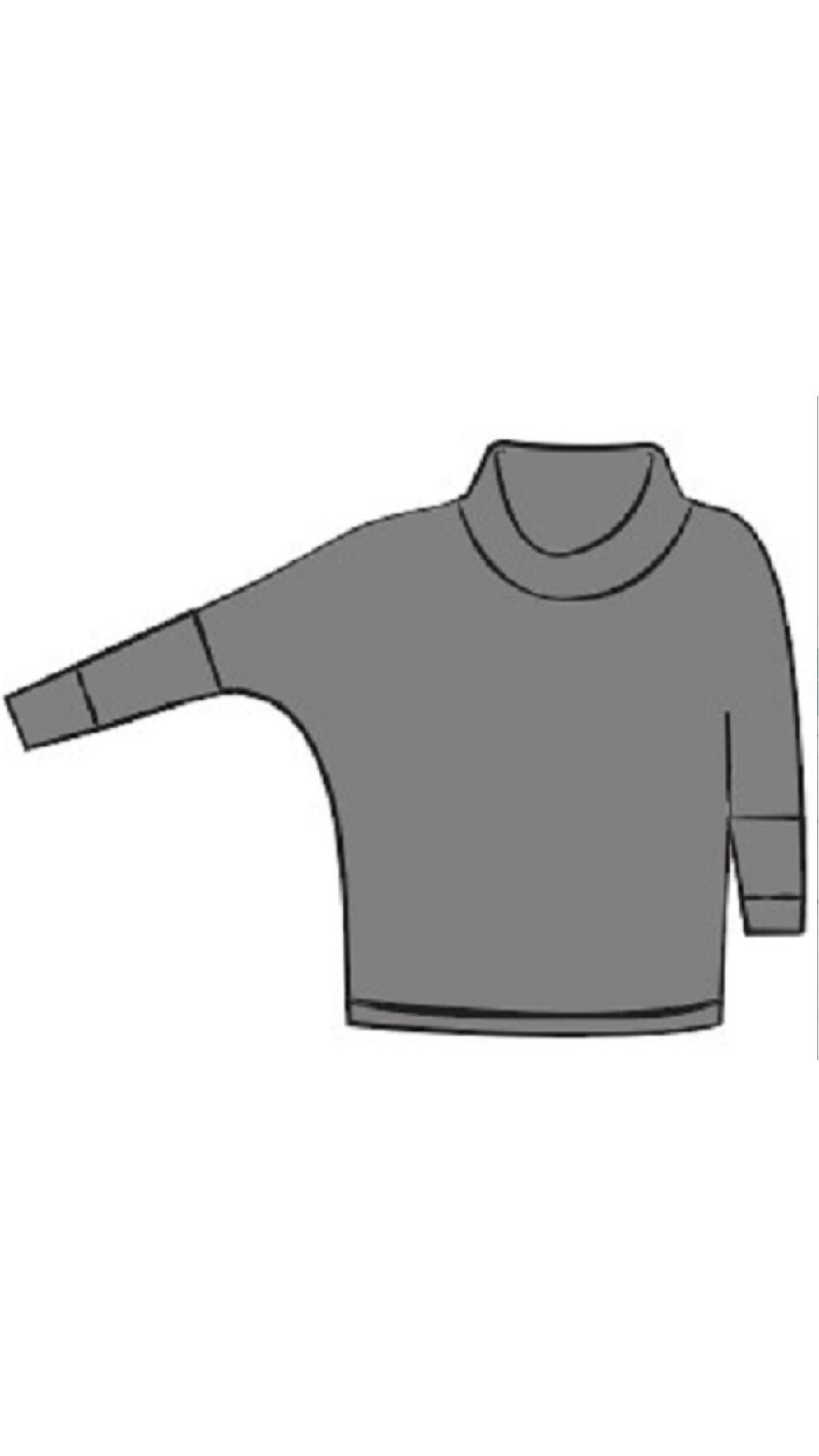 Slouch Sweat Shirt No Ties, 3/4 Sleeve (selected colour on sale)
