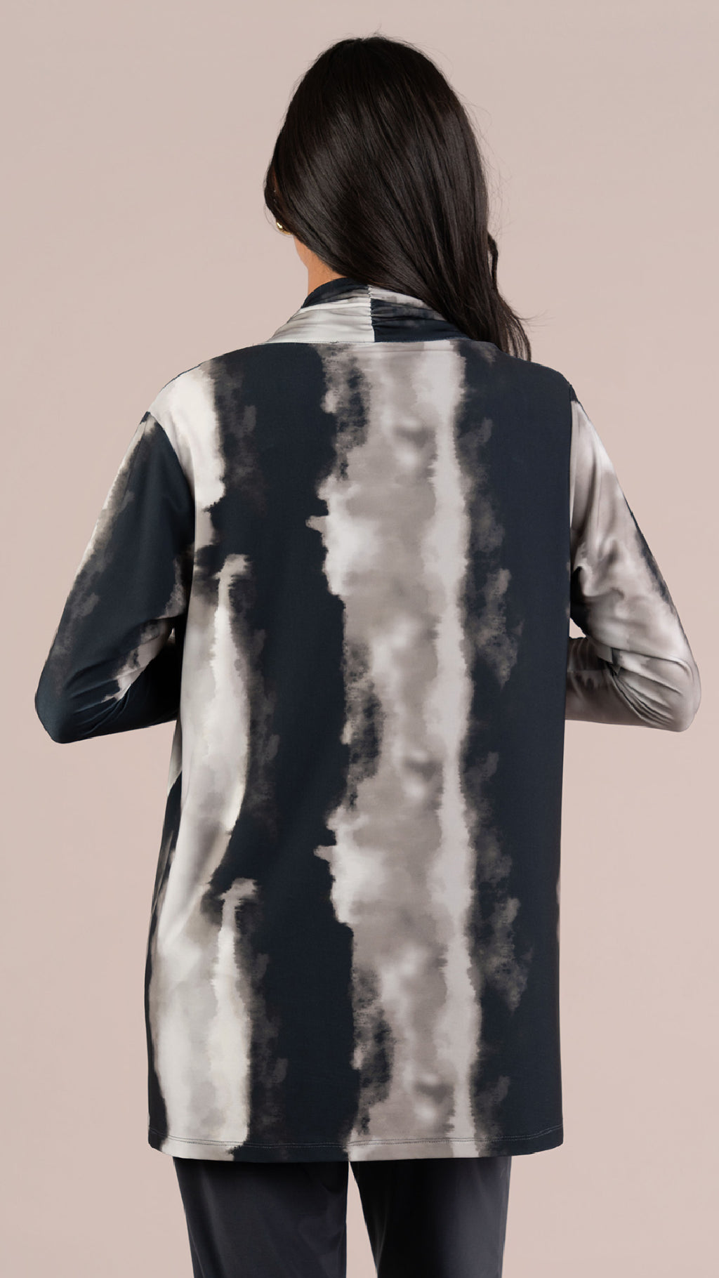 Double Loop Cardigan-Graphite Water Colour