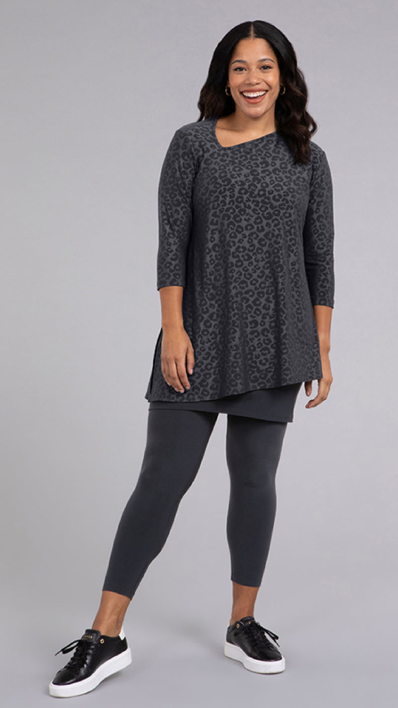 Angle Tunic, 3/4 Sleeve- Animal Embossed (Sale)