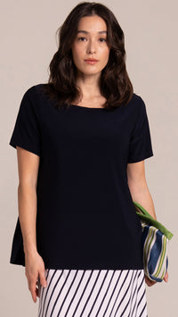 Soft Square Neck Top, Short Sleeves