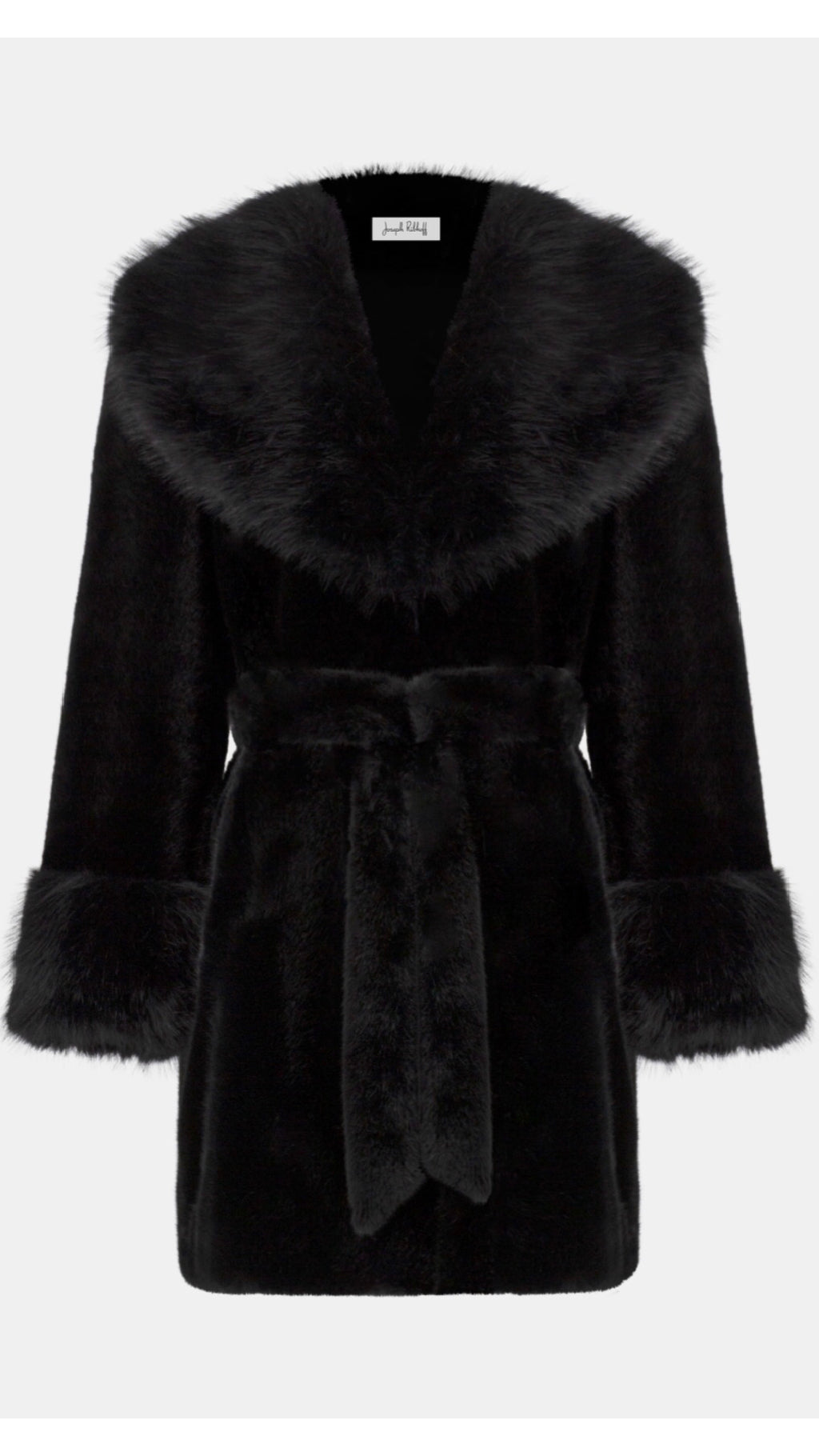 Joseph Ribkoff Faux Fur Shawl Collar Fitted Coat