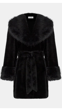 Joseph Ribkoff Faux Fur Shawl Collar Fitted Coat