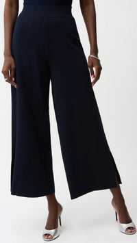 Joseph Ribkoff Viscose Blend Vest with Faux Welt Pockets, Culotte Pants