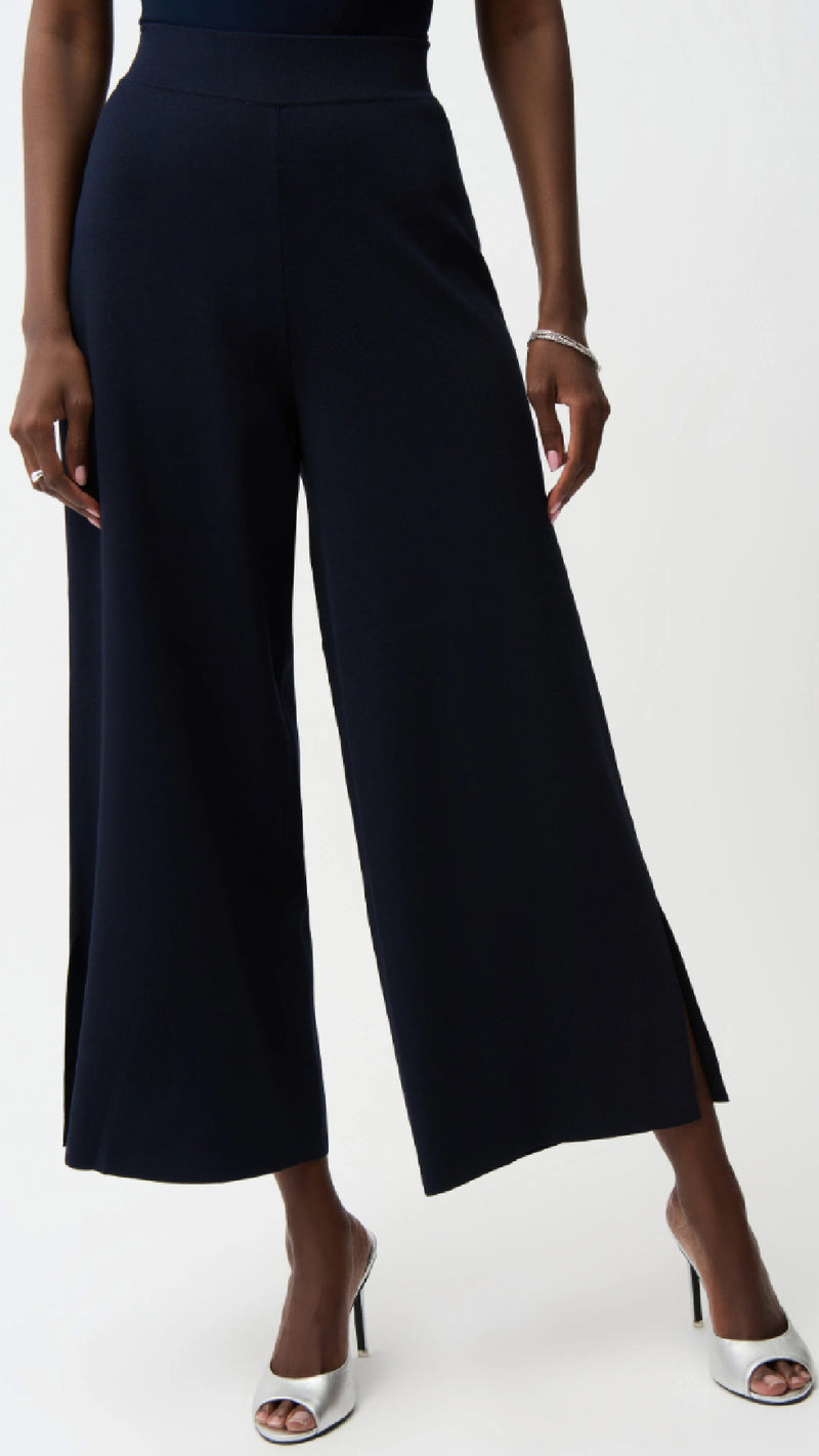 Joseph Ribkoff Viscose Blend Vest with Faux Welt Pockets, Culotte Pants