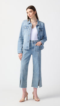 Culotte Jeans With Embellished Front Seam