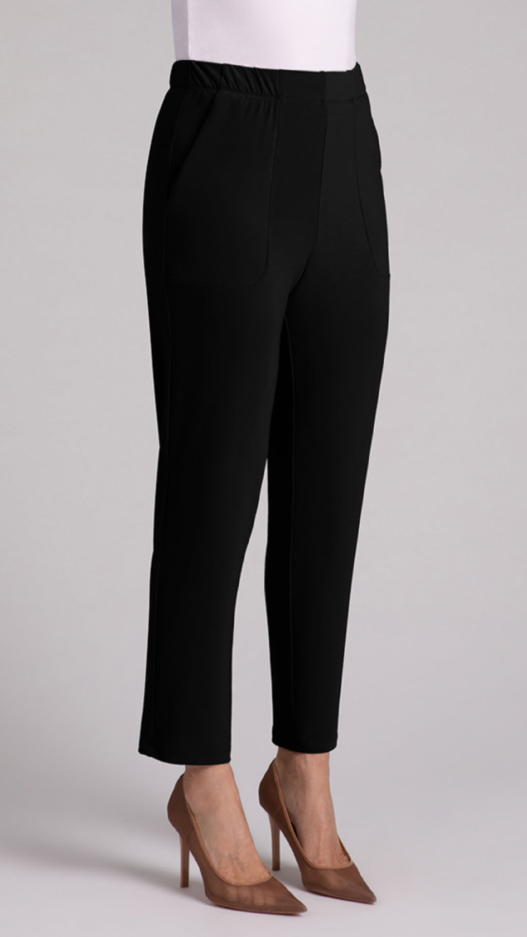 Easy Pull-On Ankle Pant, LT WT Ponte (Sale)