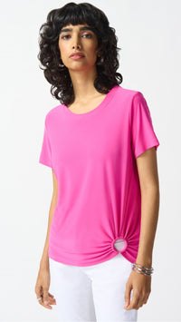 Silky Knit Front Drape Top