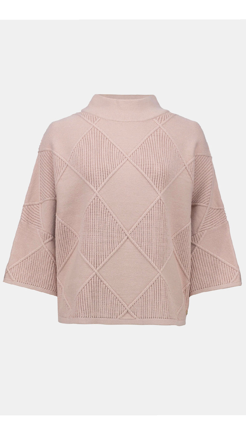 Joseph Ribkoff Textured Sweater Knit Mock Neck Pullover