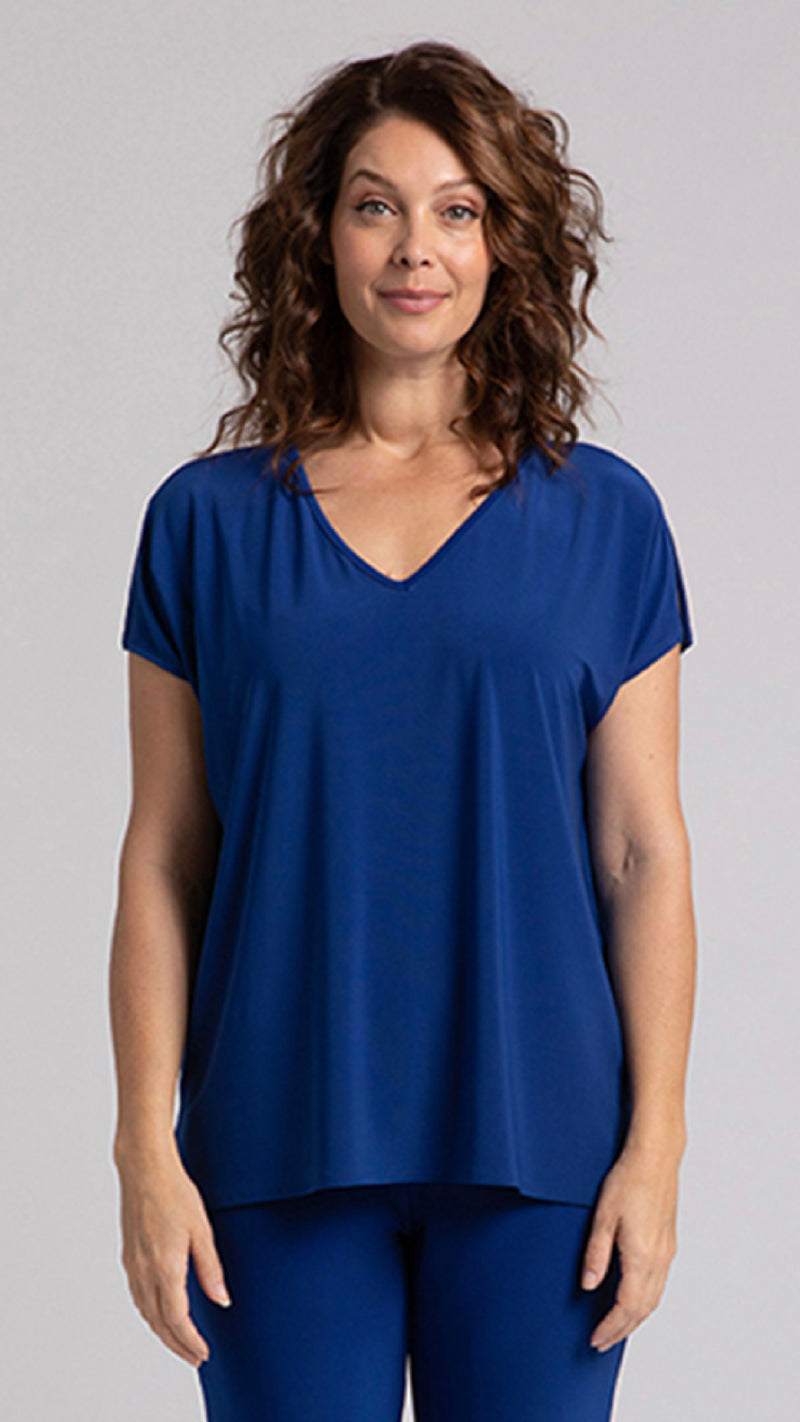 V-Neck Slit Sleeve Top