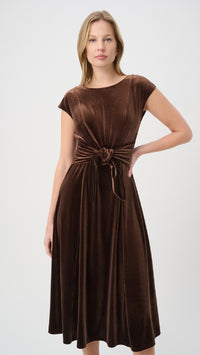 Joseph Ribkoff Velvet Fit & Flare Belted Dress