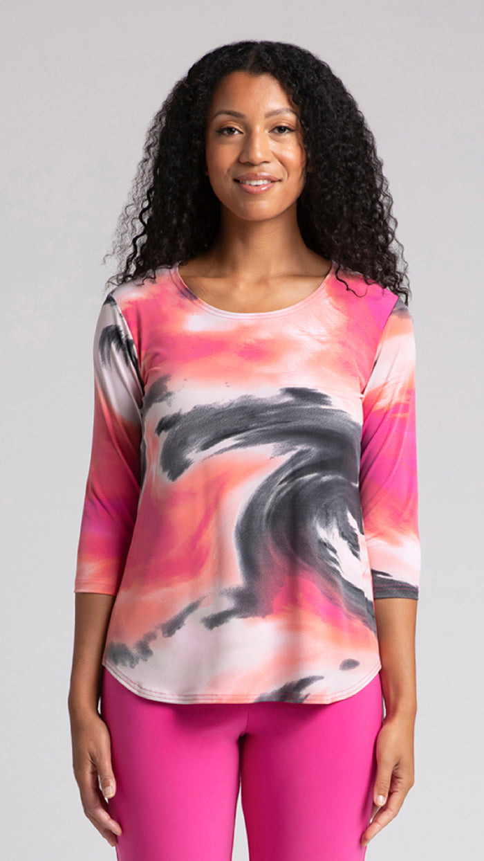 Go To Classic T Relax, 3/4 Sleeve-Marble Print (Sale)