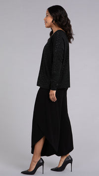 Reversible Cinch Top, Long Sleeve-Animal Embossed