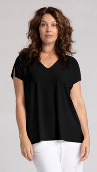 V-Neck Slit Sleeve Top