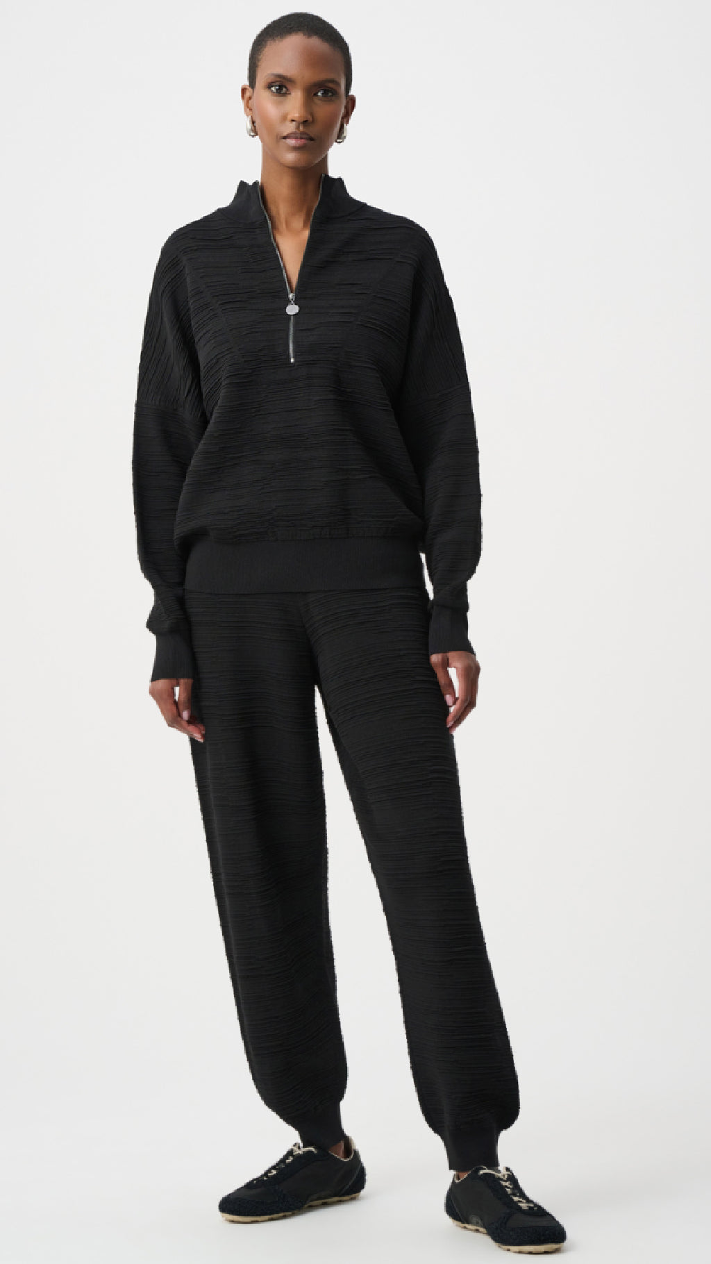 Joseph Ribkoff Sweater Knit Mock-Neck Cocoon Sweater And Pull-On Jogger Pants