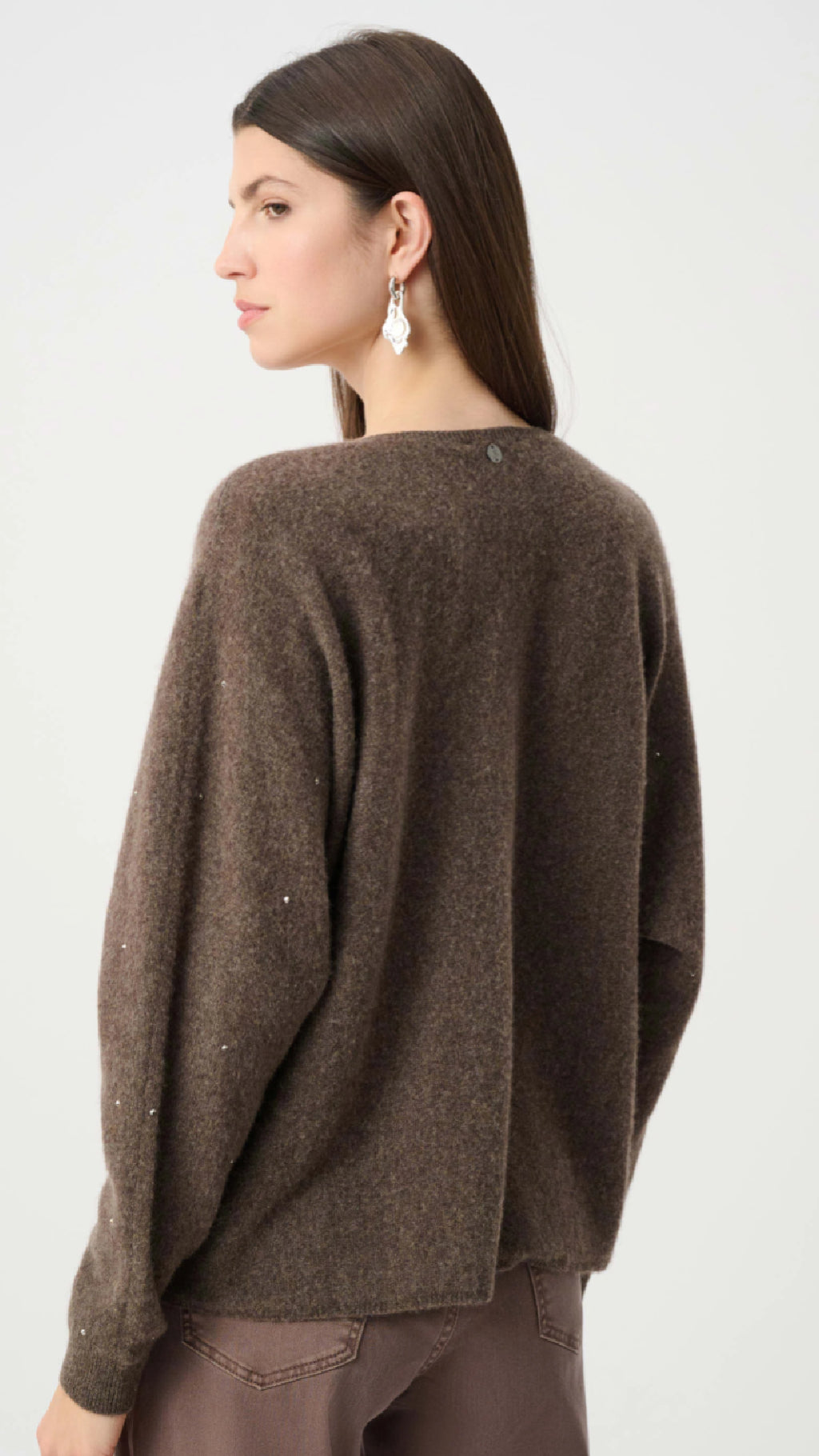 Joseph Ribkoff Cashmere Boxy Sweater With Rhinestone Detail