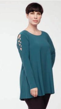 Zig-Zag Sleeve Tunic, 3/4 Sleeve