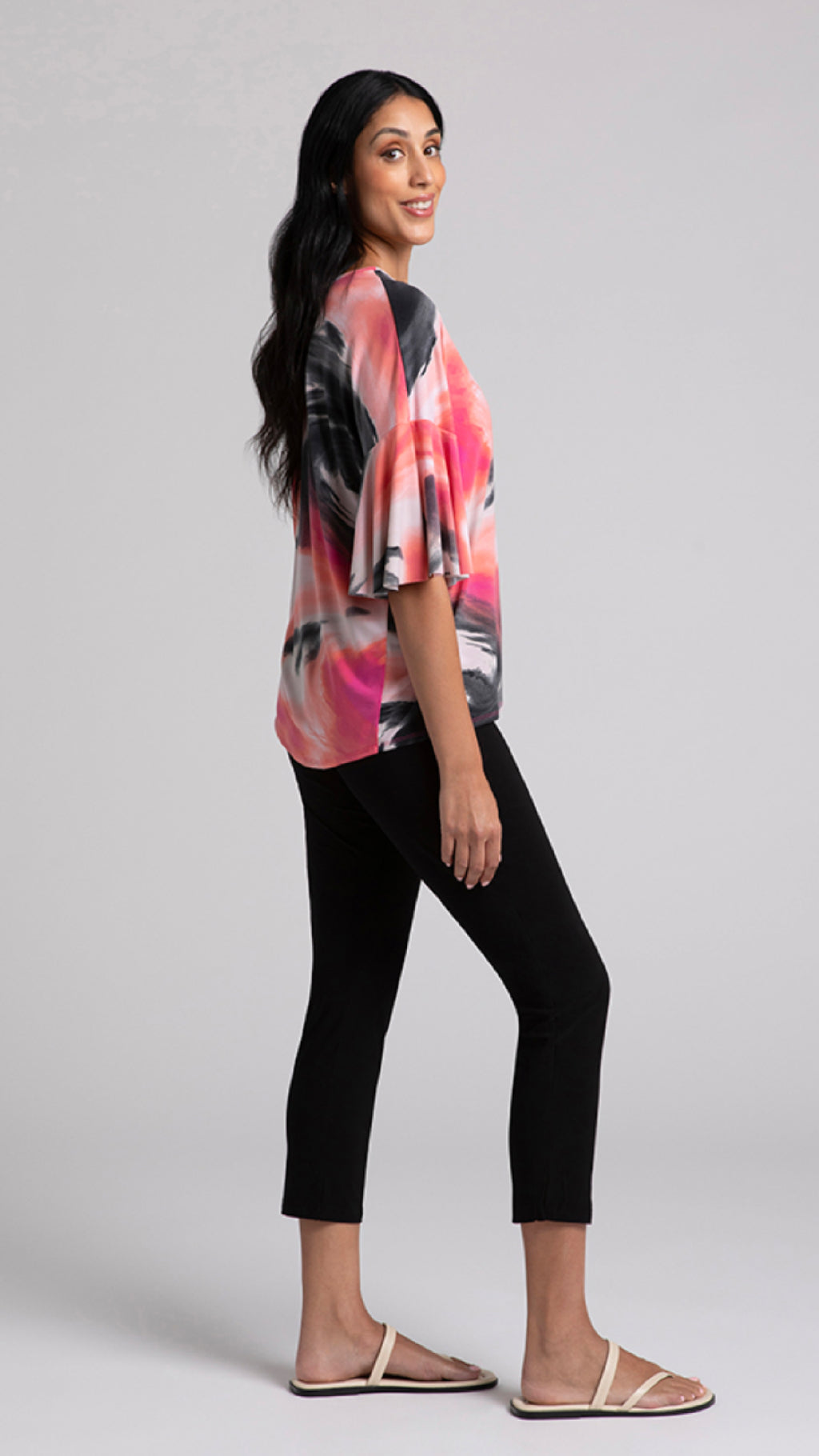 Flutter Dolman Top-Marble Print (Sale)