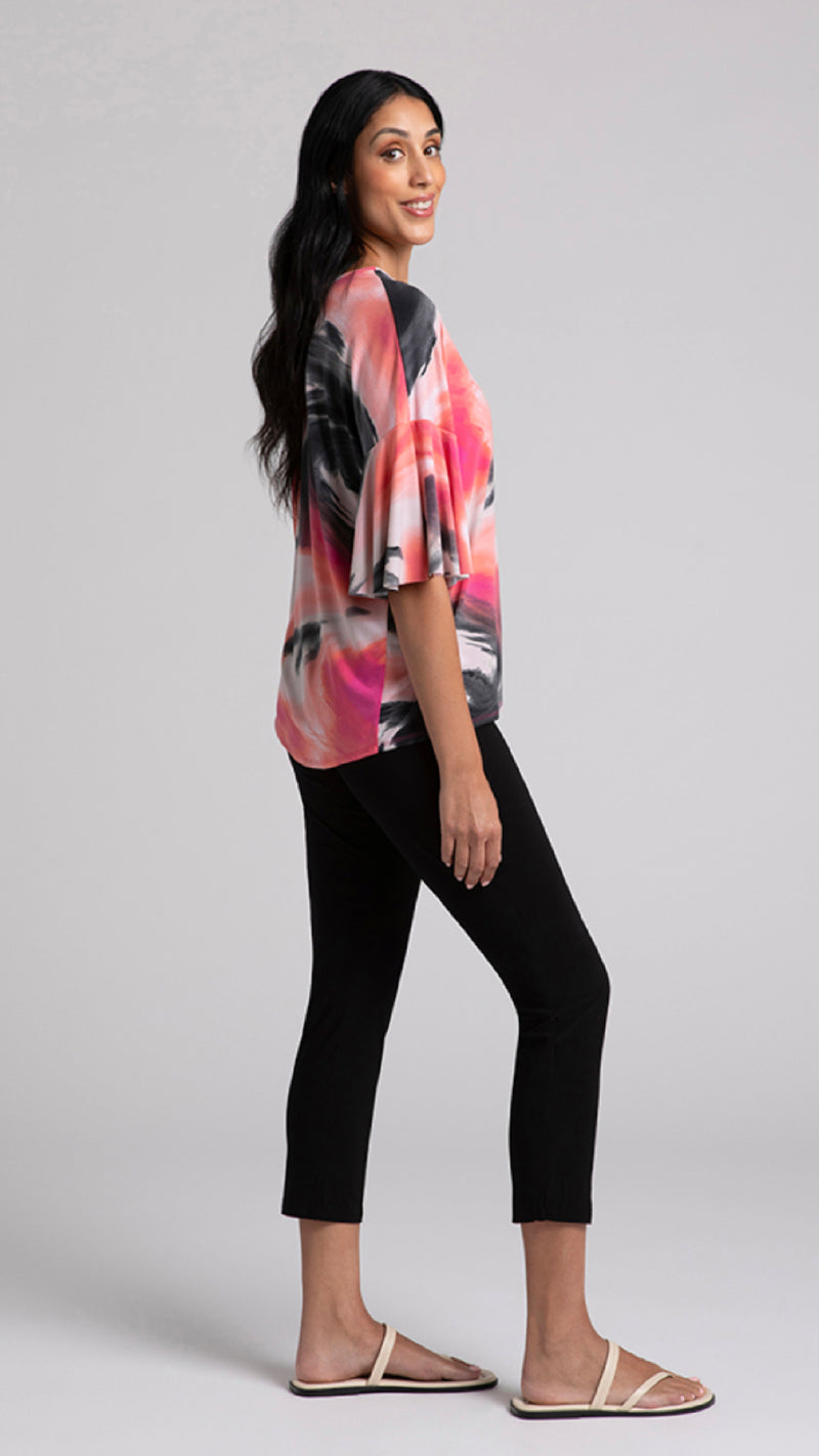 Flutter Dolman Top-Marble Print