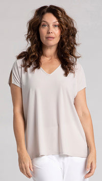V-Neck Slit Sleeve Top