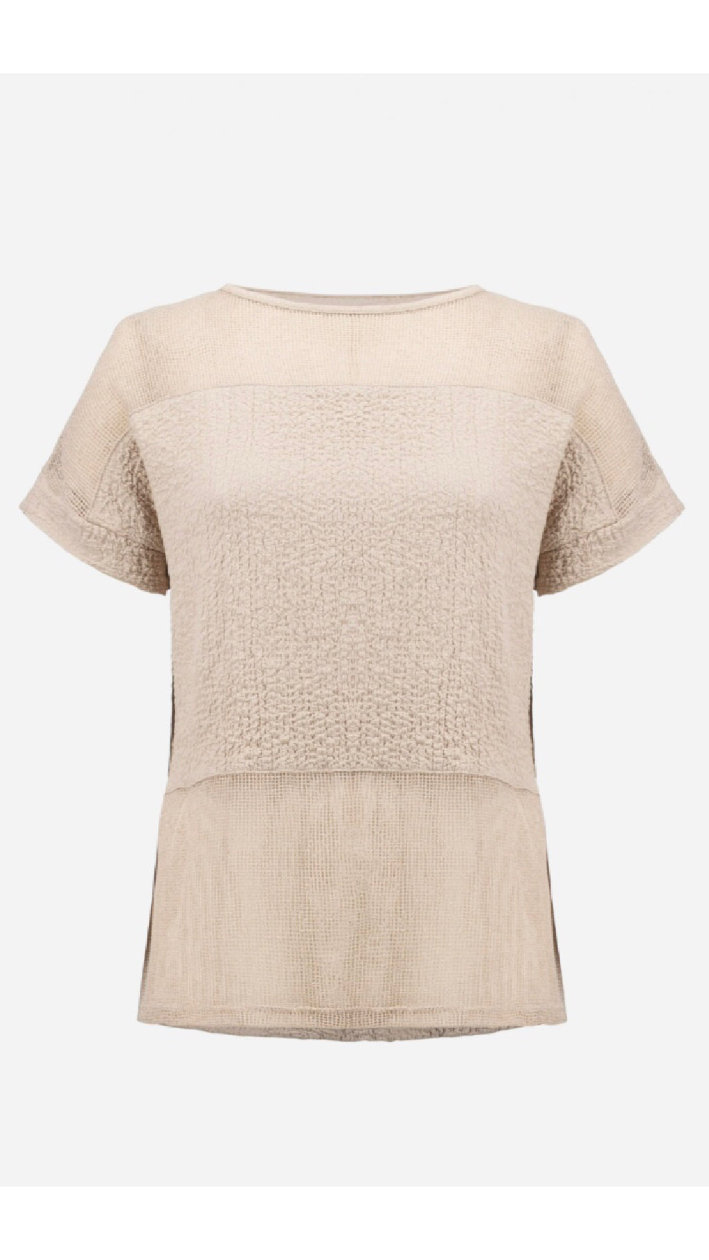 Joseph Ribkoff Seesucker Mesh Boxy Top and Pull-On Cropped Pants