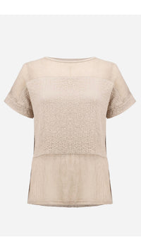 Joseph Ribkoff Seesucker Mesh Boxy Top and Pull-On Cropped Pants