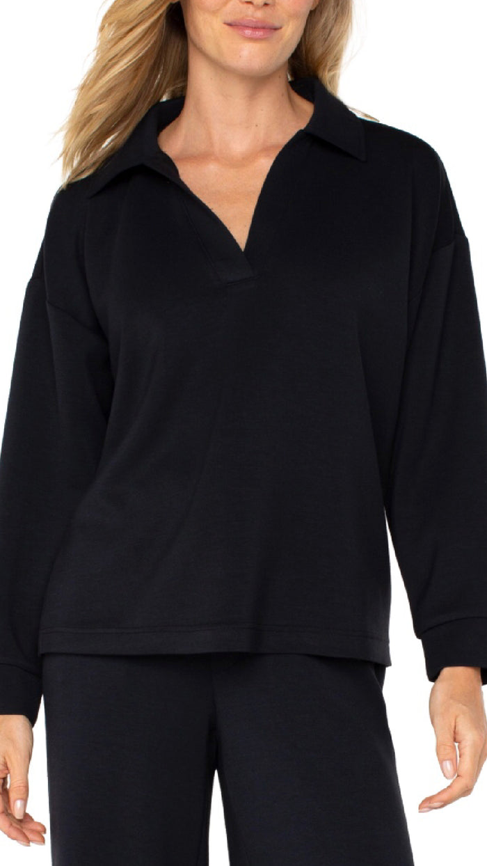 V-Neck Popover With Collar